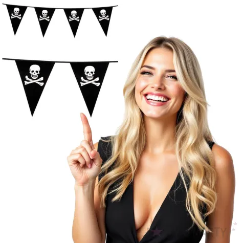 baner flagi pirackie czaszki czarny boland 6 m