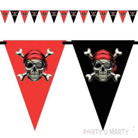 baner flagi pirat czerwony czarny congee 5 m