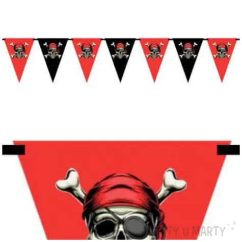 baner flagi pirat czerwony czarny congee 5 m