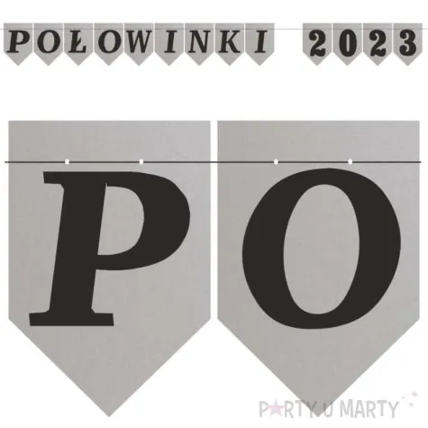 baner flagi polowinki 2023 srebrny diy 2 5 m