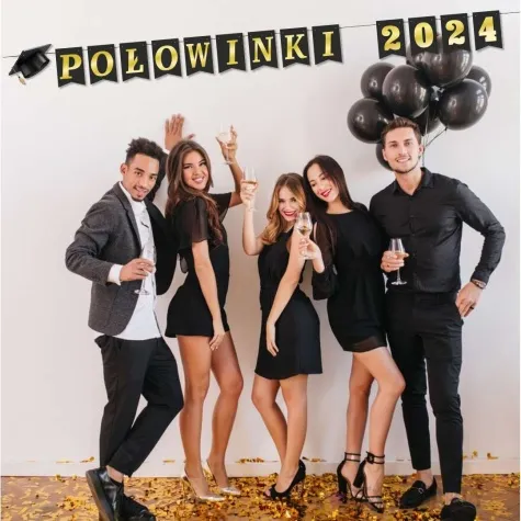 baner flagi polowinki 2024 czarno zloty diy 2 5 m