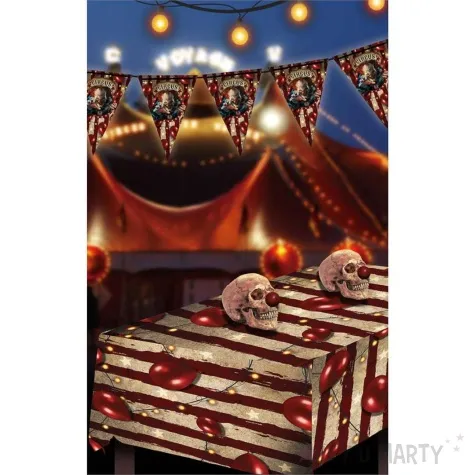 baner flagi straszny klaun halloween guirca 3 m