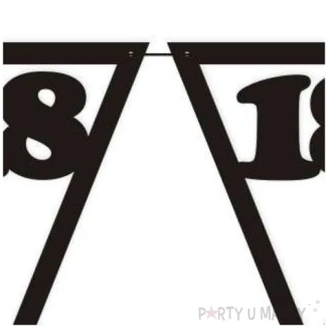 baner flagi urodziny 18 czarny 3 6 m