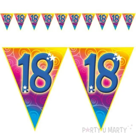 baner flagi urodziny 18 rainbow swirl funny fashion 5 m