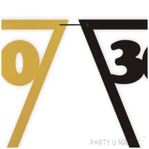 baner flagi urodziny 30 czarno zloty 3 6 m