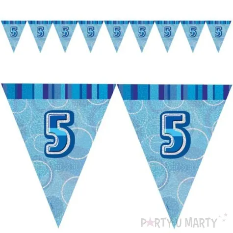 baner flagi urodziny 5 glitz blue niebieski 2 7 m