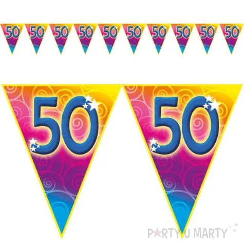 baner flagi urodziny 50 rainbow swirl funny fashion 5 m