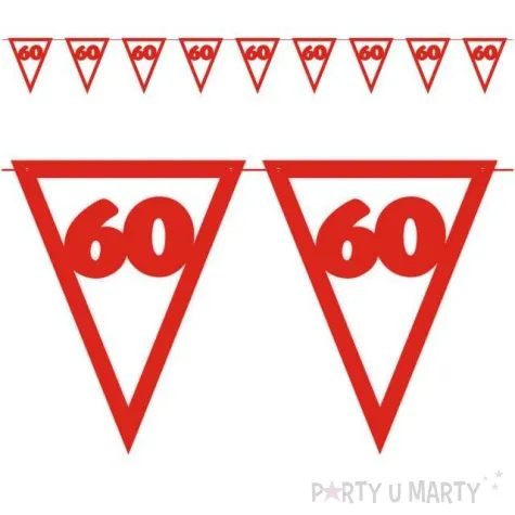 baner flagi urodziny 60 czerwony 3 6 m