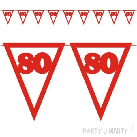 baner flagi urodziny 80 czerwony 3 6 m
