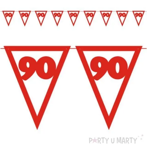 baner flagi urodziny 90 czerwony 3 6 m