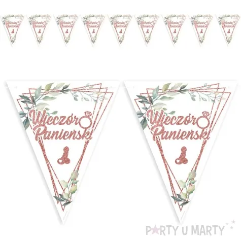 baner flagi wieczor panienski eukaliptus rose gold 3 6 m