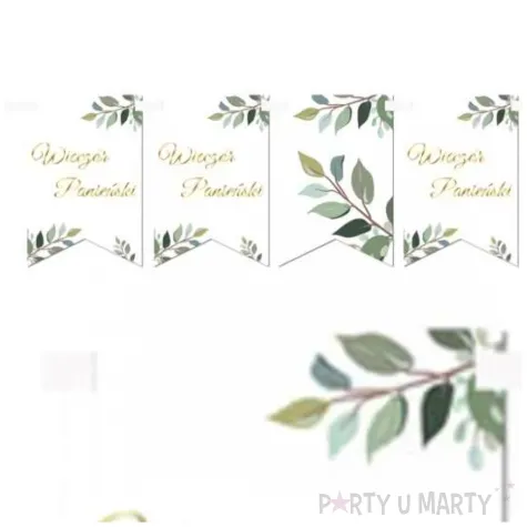 baner flagi wieczor panienski listki bialy congee 5 m