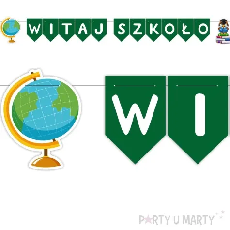 baner flagi witaj szkolo zielony ciemny 2 5 m