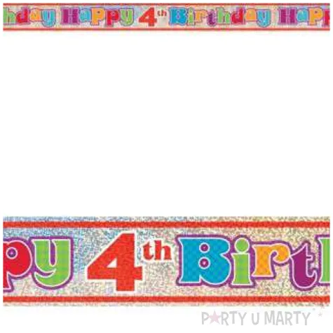 baner foliowy happy birthday 4th 4 urodziny unique 365 cm