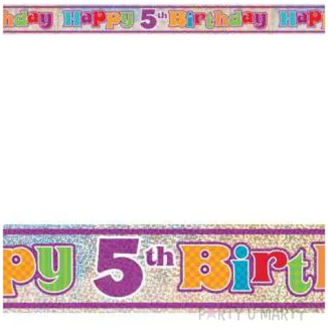 baner foliowy happy birthday 5th 5 urodziny unique 365 cm