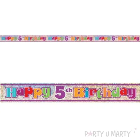 baner foliowy happy birthday 5th 5 urodziny unique 365 cm
