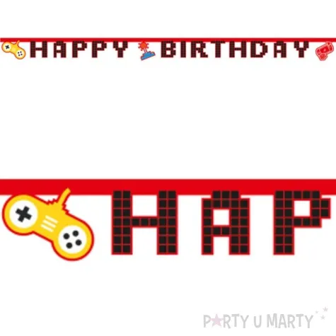 baner gaming party happy birthday procos 200 cm