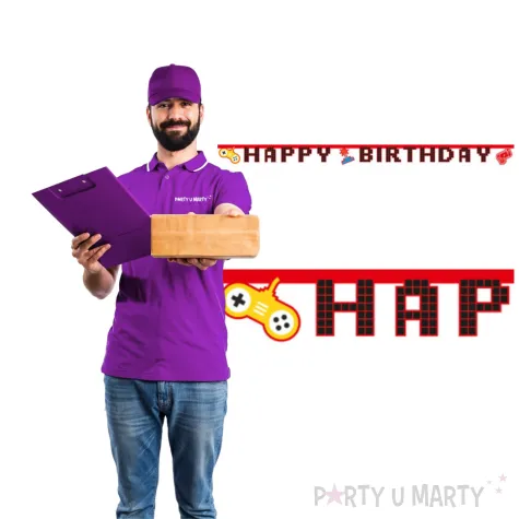 baner gaming party happy birthday procos 200 cm