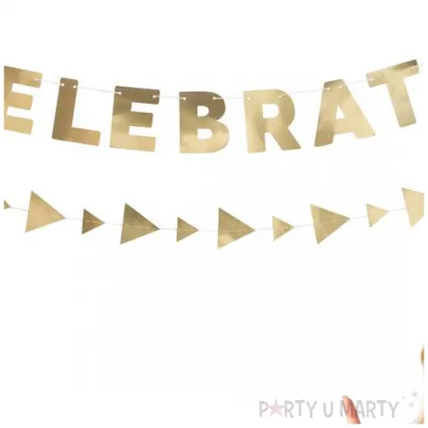 baner girlanda celebrate zloty godan 2 13 cm 2 szt
