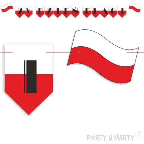 baner girlanda papierowa 2 maja dzien flagi bialo czerwony 2 8 m