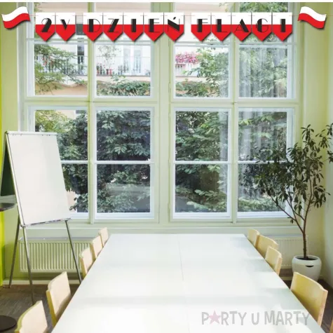 baner girlanda papierowa 2 maja dzien flagi bialo czerwony 2 8 m