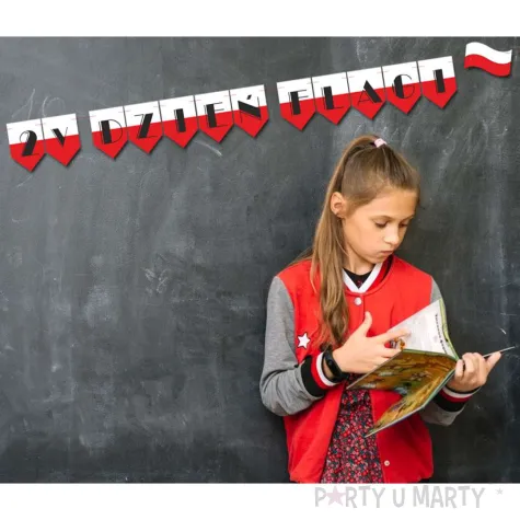 baner girlanda papierowa 2 maja dzien flagi bialo czerwony 2 8 m