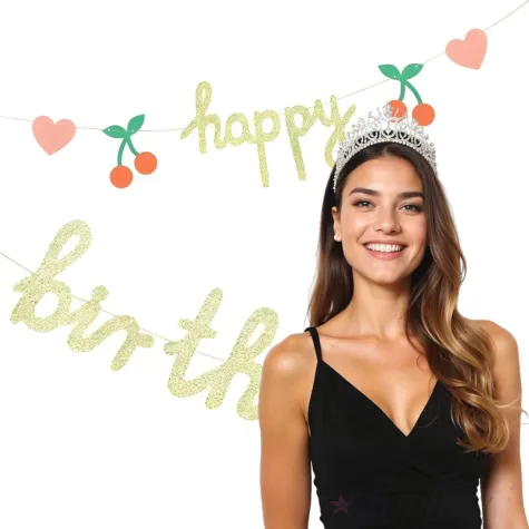 baner girlanda papierowa happy birthday dekoracja na urodziny 100 cm