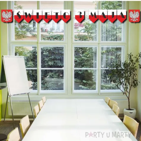 baner girlanda papierowa swieto 3 maja godlo bialo czerwony 2 5 m