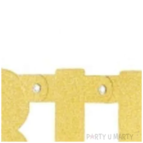 baner happy birthday brokat zlota godan 160 x 11 cm