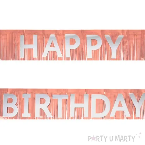 baner happy birthday fredzle rozowe zloto partypal 200 x 18 cm