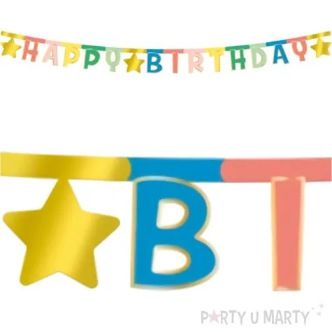 baner happy birthday gwiazda mix folat 200 cm