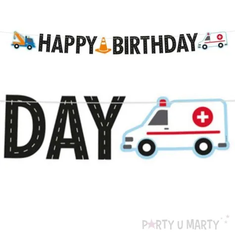 baner happy birthday karetka amscan 180 x 15 cm