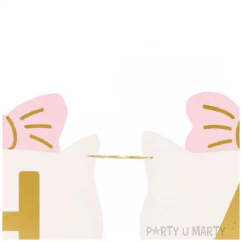 baner happy birthday kotek kremowy partydeco 1 8 m