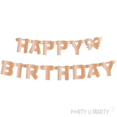 baner happy birthday metalik rozowe zloto godan 160 x 11 cm