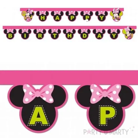 baner happy birthday myszka minnie rozowy procos 200 cm