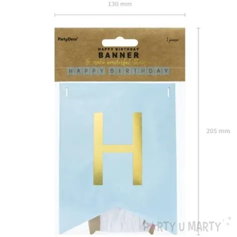 baner happy birthday niebieski jasny partydeco 175 cm