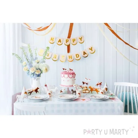 baner happy birthday rozowy jasny zloty partydeco 1 5 m