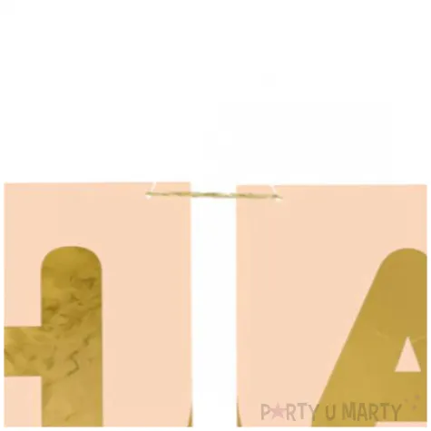 baner happy birthday rozowy jasny zloty partydeco 1 5 m