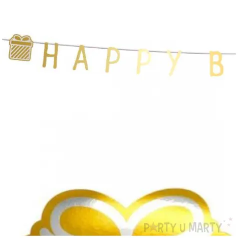 baner happy birthday shining glam zloty folat 2 m