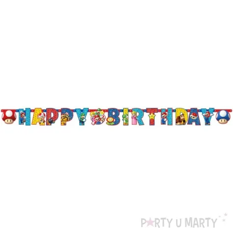 baner happy birthday super mario amscan 190 cm