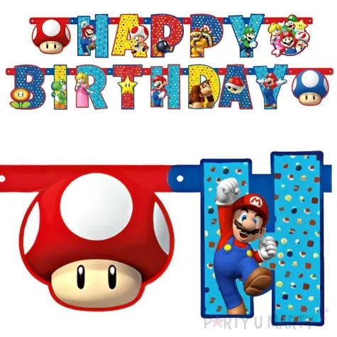 baner happy birthday super mario amscan 190 cm