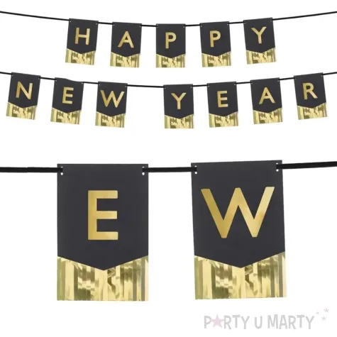 baner happy new year partydeco 135 x 16 5 cm