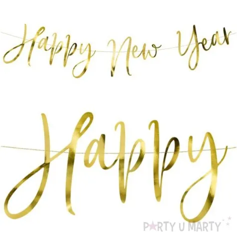baner happy new year zloty partydeco 66 cm