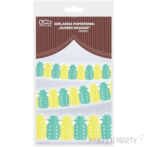 baner hawajskie ananasy zielony mix godan 360 cm