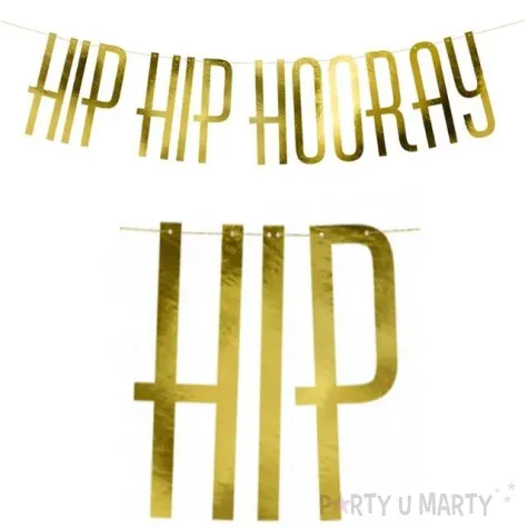 baner hip hip hooray partydeco zloty 120 cm