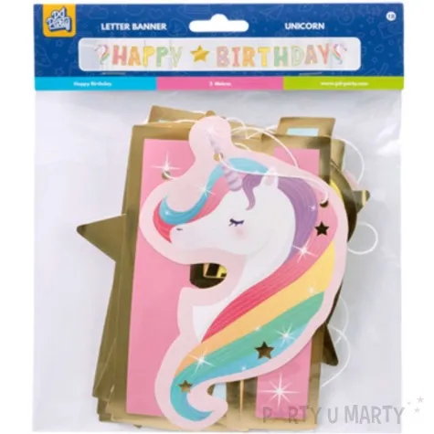 baner jednorozec happy birthday pd unicorn pd party 250 cm