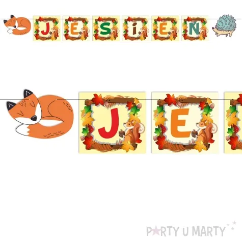 baner jesien i jesienne zwierzatka mix kolor 2 2 m