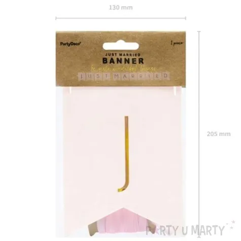 baner just married partydeco rozowy 155 cm