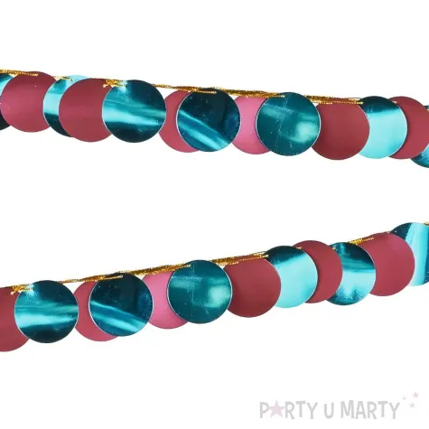 baner k ka metalizowane turkusowy burgundowy partydeco 2 2 m