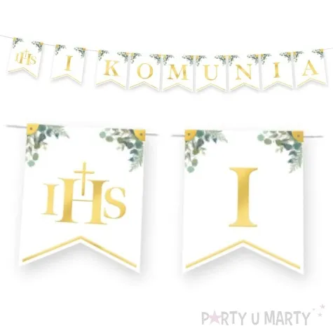 baner komunia swieta ihs eukaliptus 240 cm partypal